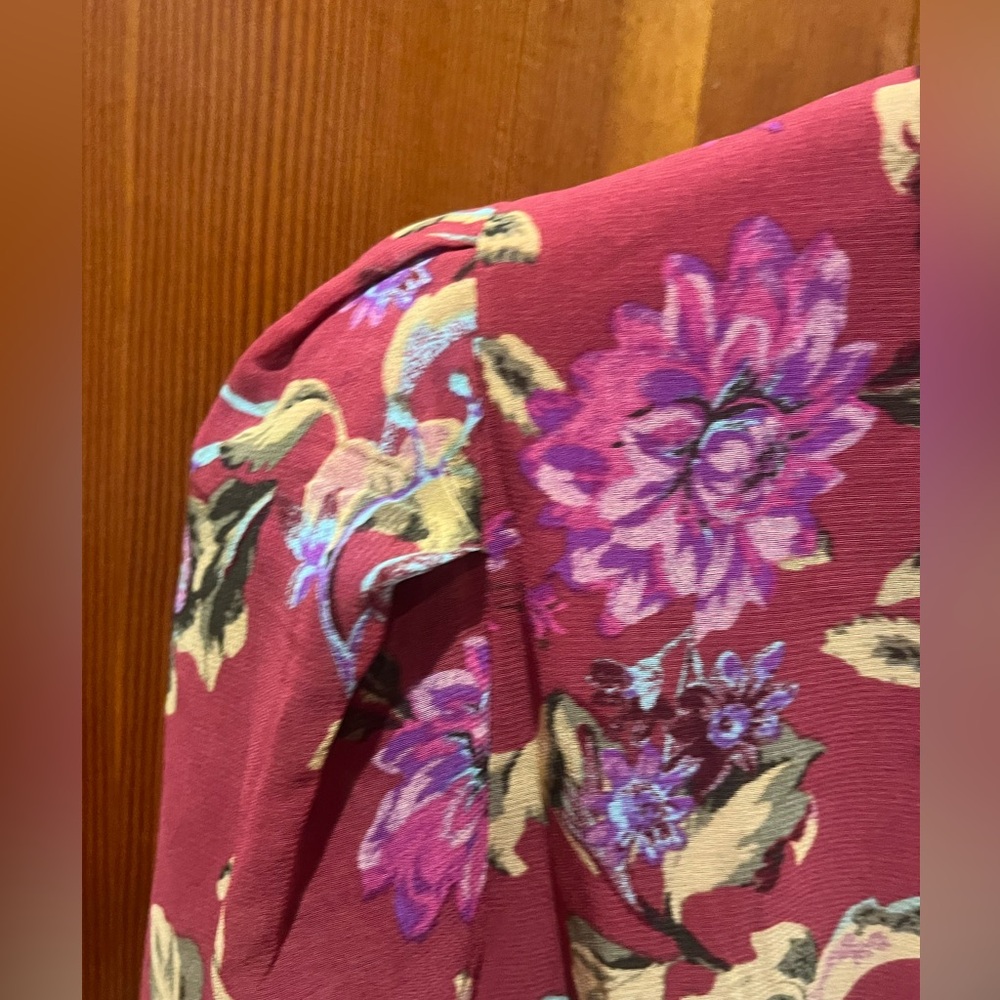 Wayf Floral Tie Front Long Sleeve Blouse / Cardigan - Picture 5 of 13